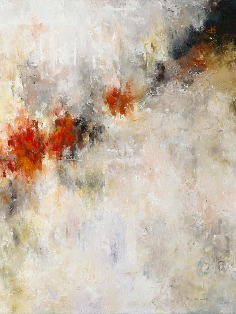 Fragment of Future: red and umber breaking against chalk.