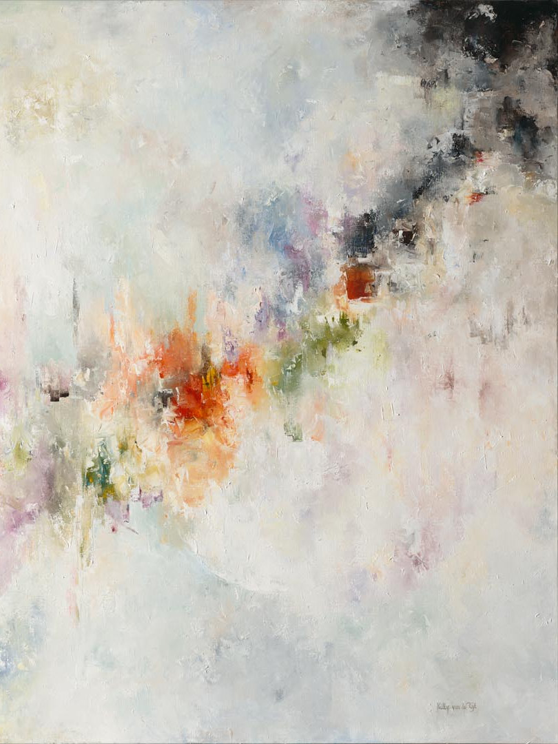Fragment of Prediction: coral and moss caught in pale weather.