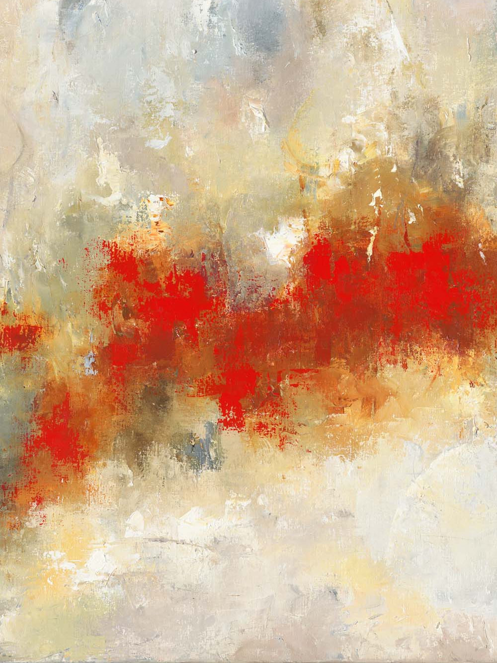Fragment of Window to Imagination: orange and rust in a field of ivory.